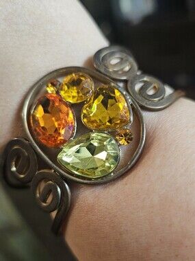 Parklane Multicolor Crystal Gemstone Cuff Bracelet